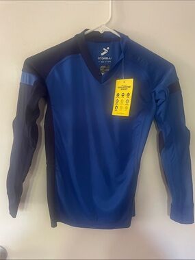 Storelli Blue Long Sleeve Goalkeeper Jersey youth med NWT